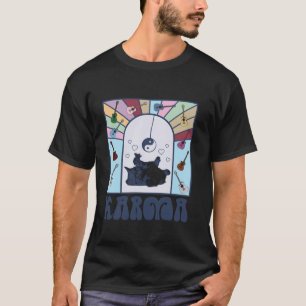 Camiseta Retro Karma Guitar Gracioso Gato Amante