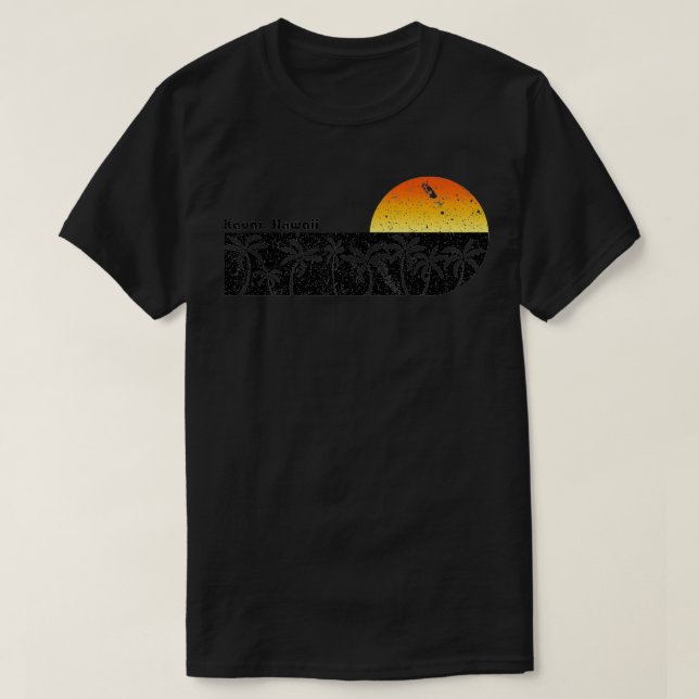 Camiseta Retro Kauai Hawaii Beach Sunset (Diseño del anverso)