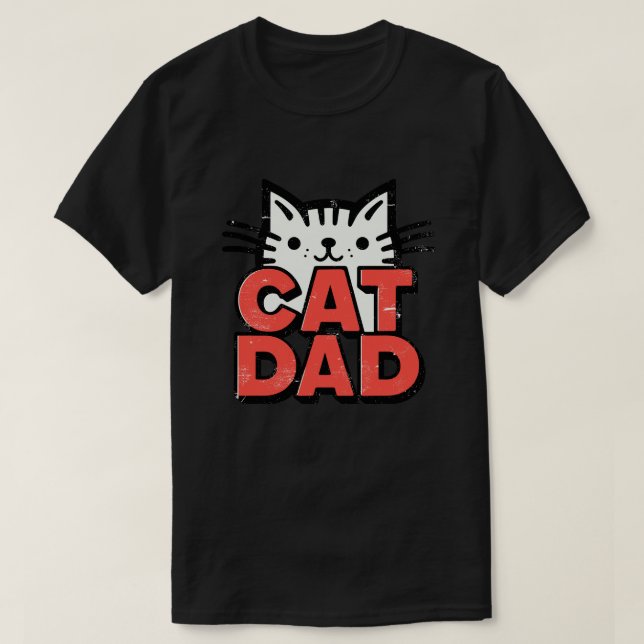 Camiseta Retro Kawaii Cat Dad (Diseño del anverso)
