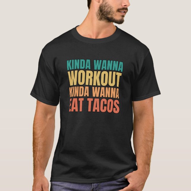 Camiseta Retro Kinda quiere hacer ejercicio como querer com (Anverso)