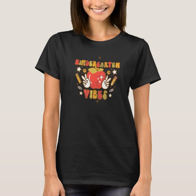 Camiseta Retro Kindergarten Vibes Apple Kindergarten Back T (Anverso)
