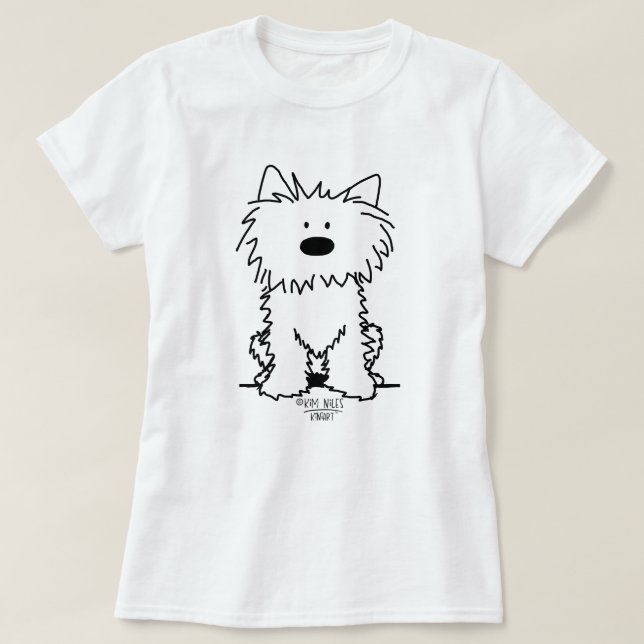 Camiseta Retro KiniArt Westie (Diseño del anverso)