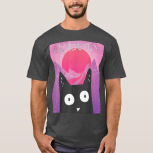 Camiseta Retro Kitten Neko Synthwave Japan 80s Manga Haraju