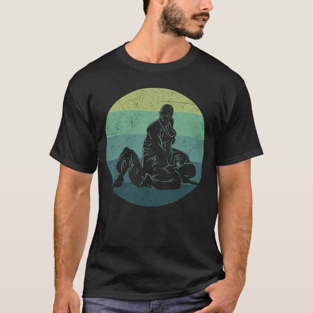 Camiseta Retro Knee sobre el Belly brasileño Jiu Jitsu BJJ (Anverso)