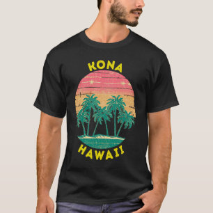Camiseta Retro Kona Vacation Souvenir Palm Tree