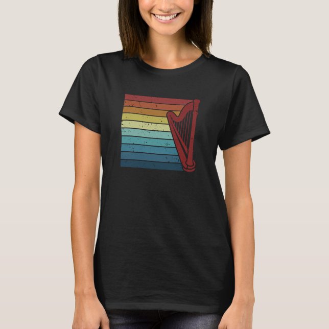 Camiseta Retro Konghou Pedal Harp Harpist Harp Player (Anverso)