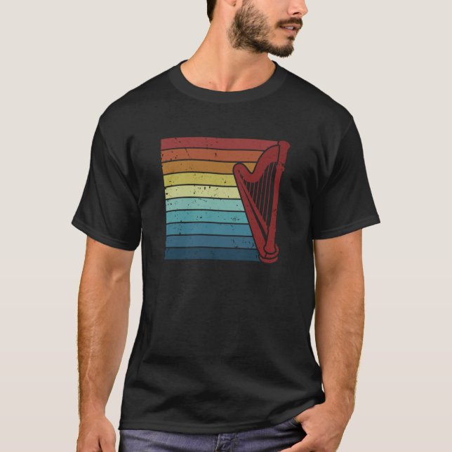 Camiseta Retro Konghou Pedal Harp Harpist Harp Player (Anverso)