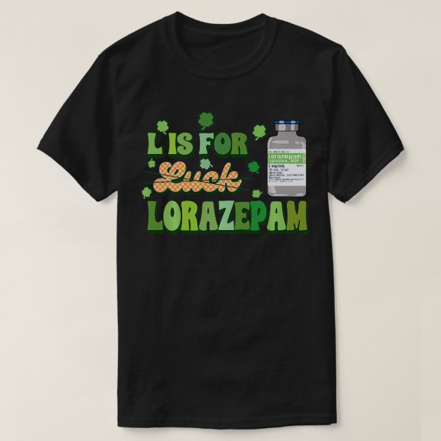 Camiseta Retro L Es Para Lazepam Funny Icu Er Enfermeras Rn (Diseño del anverso)