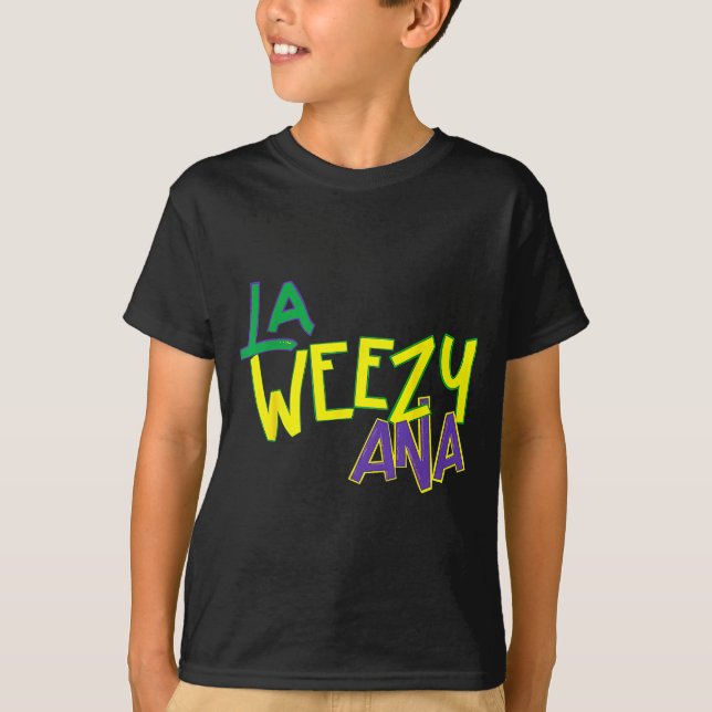 Camiseta Retro La Weezy Ana Happy Mardi Gras Louisiana New  (Anverso)