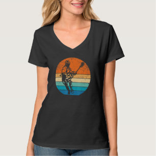 Camiseta Retro Lacrosse Player Silhouette Sun Fathers Day