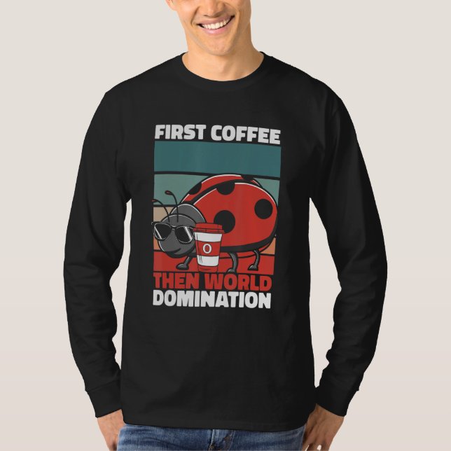 Camiseta Retro Ladybug Coffee Sunglasses   Entomology Vinta (Anverso)
