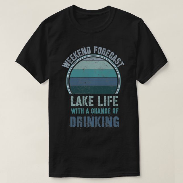 Camiseta Retro Lake Life Apparel Lago Lover Weekend Forecas (Diseño del anverso)