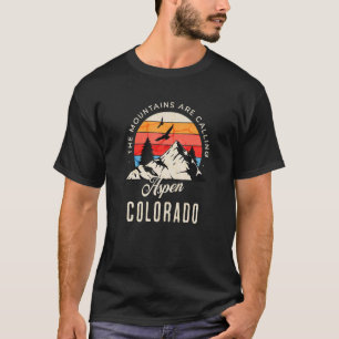 Camiseta Retro Las Montañas llaman Aspen Colorado Bir