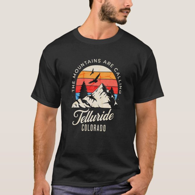 Camiseta Retro Las Montañas Llaman Telluride Colorado (Anverso)