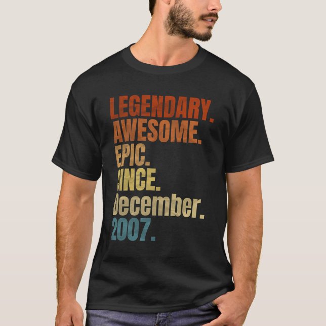 Camiseta Retro Legendario Desde Diciembre De 2007 T Shirt 1 (Anverso)