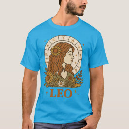 Camiseta Retro Leo Zodiac Boho Astrología Floral
