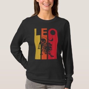 Camiseta Retro Leo Zodiac Rótulo Julio Agosto Cumpleaños