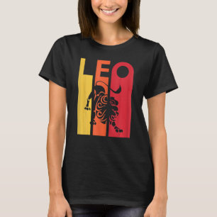 Camiseta Retro Leo Zodiac Rótulo Julio Agosto Cumpleaños