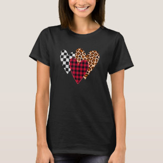 Camiseta Retro Leopard Buffalo Black And White Plaid 3 Hear