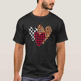 Camiseta Retro Leopard Buffalo Black And White Plaid 3 Hear