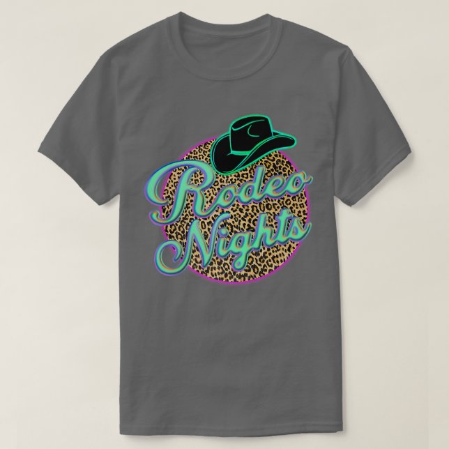 Camiseta Retro Leopard Cowboy Hat Rodeo Night Western Count (Diseño del anverso)
