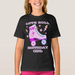 Camiseta Retro Lets Roller Patinaje Neon Pink