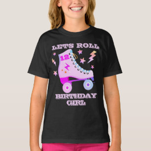 Camiseta Retro Lets Roller Patinaje Neon Pink