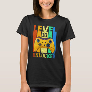 Camiseta Retro Level 10 Desbloqueada 10 juego de juegos de