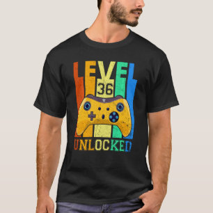 Camiseta Retro Level 36 Desbloqueada 36th Birthday Gaming P