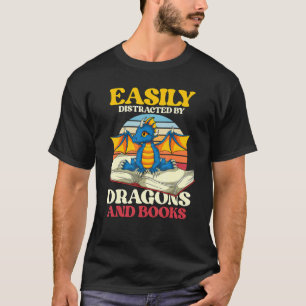 Camiseta Retro leyendo libro de librerías liberiano dragón