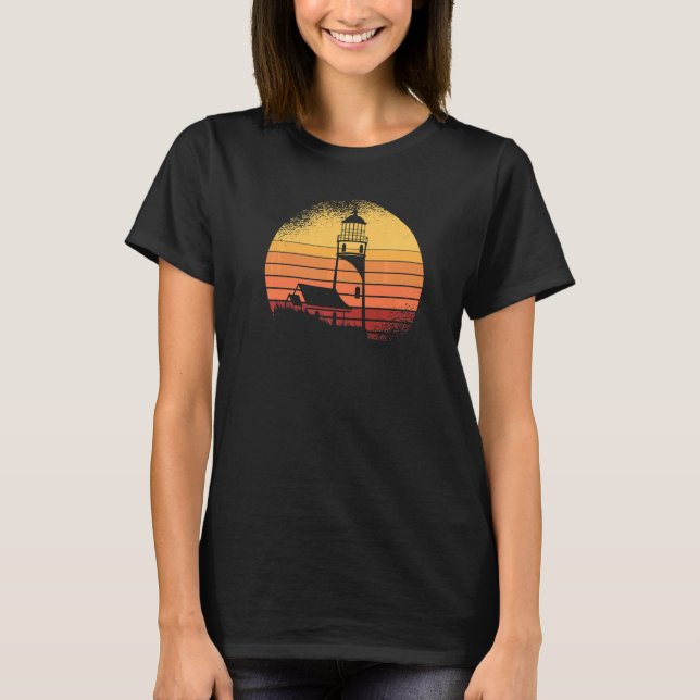 Camiseta Retro Lighthouse Water Ocean Sea Vintage Light (Anverso)