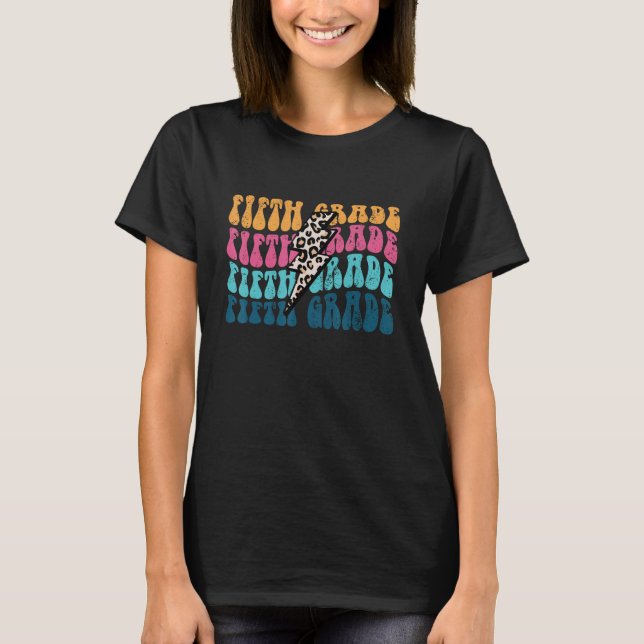 Camiseta Retro Lightning Bolt De Quinto Grado De Maestra (Anverso)