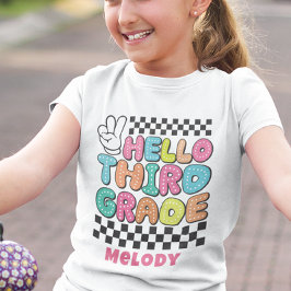Camiseta retro linda de vuelta a la escuela tercer