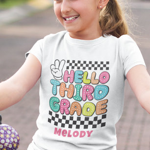 Camiseta retro linda de vuelta a la escuela tercer
