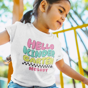 Camiseta retro linda de vuelta al cole de jardín d