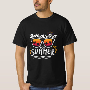 Camiseta retro lindo el último día de colegios fuera por ve