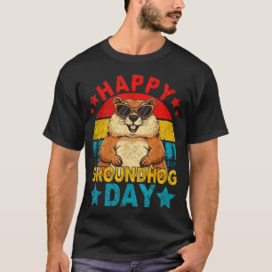 Camiseta Retro lindo marmota feliz día de la marmota animal