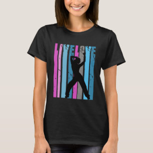Camiseta Retro Live Love Dance Silhouette Squad Colores Vin