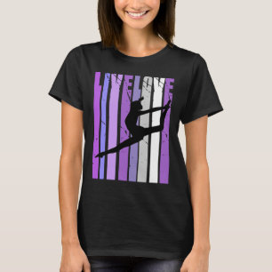 Camiseta Retro Live Love Dancer Dance Cumpleaños Silhouette