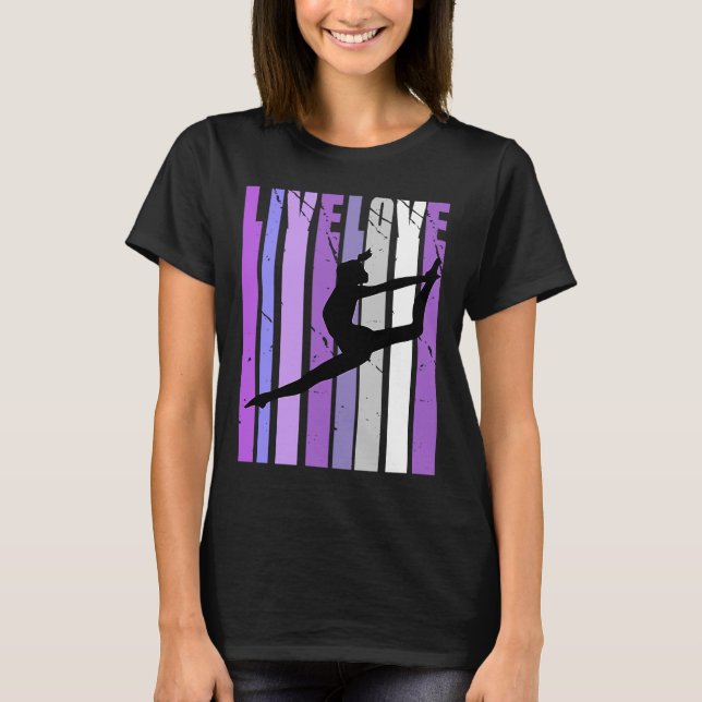 Camiseta Retro Live Love Dancer Dance Cumpleaños Silhouette (Anverso)