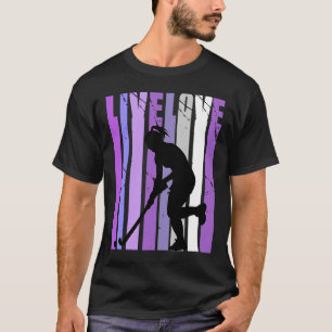 Camiseta Retro Live Love Field Hockey Cumpleaños Silhouette