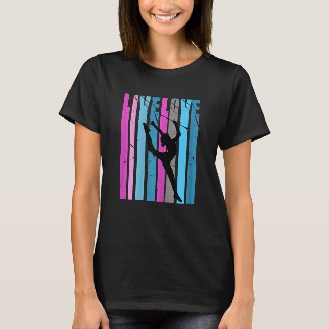 Camiseta Retro Live Love Rhythmic Gymnastics Silhouette Col (Anverso)