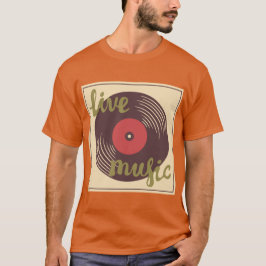 Camiseta Retro Live Music Vinyl Record T-Shirt