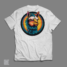 Camiseta Retro Llama Clásicas Vibraciones Relajantes