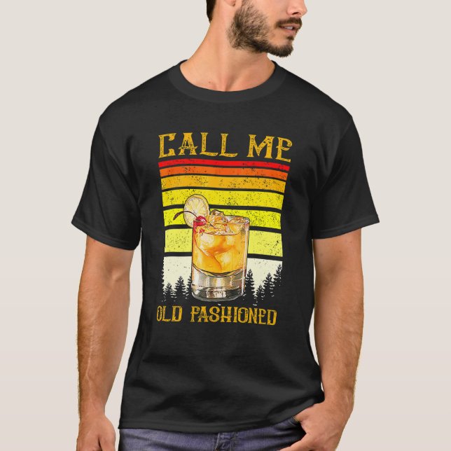 Camiseta Retro Llámame Old Fashion Whiskey Vin (Anverso)