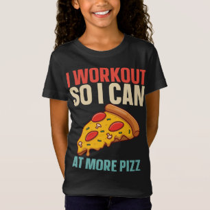 Camiseta Retro Lo Hago Para Comer Más Gimnasio De Pizza Gra