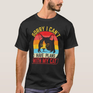 Camiseta Retro Lo siento puedo tener planes con mi gato