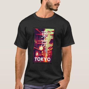 Camiseta Retro Lofi Tokio Calle japonesa Estética Gra