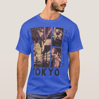 Camiseta Retro Lofi Tokio Calle japonesa Estética Gra