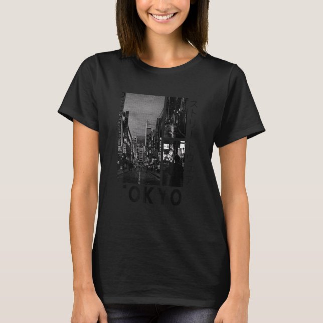 Camiseta Retro Lofi Tokio Calle japonesa Estética Gra (Anverso)